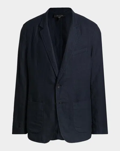Rag & Bone Men & Apos;s Butler Linen Patch-pocket Blazer In Blue