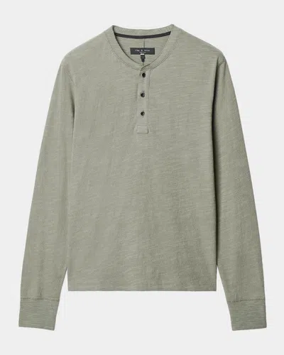 Rag & Bone Men & Apos;s Classic Flame Henley Long-sleeve T-shirt In Gray