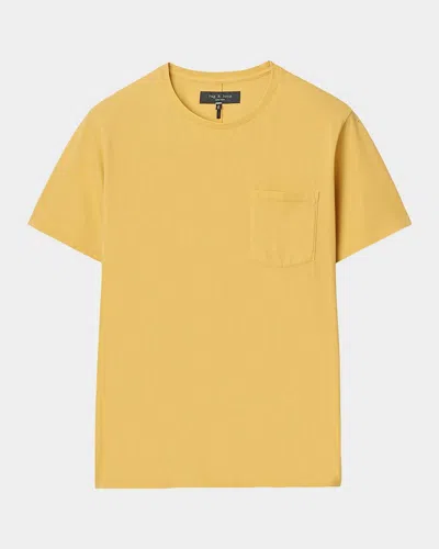 Rag & Bone Men & Apos;s Cotton Garment-dyed Pocket T-shirt In Dark Mustard