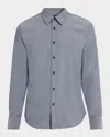 Rag & Bone Tomlin Stretch Dobby Button Front Shirt In Blue