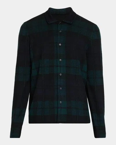 Rag & Bone Men & Apos;s Wool Knit Plaid Button-front Shirt In Green