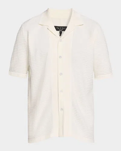 Rag & Bone Men & Apos;s Zuma Ottoman Stitch Short-sleeve Shirt In White