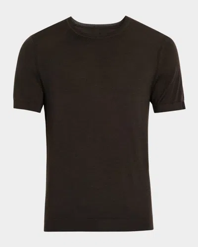 Rag & Bone Men's Aulton Knit Crewneck T-shirt In Brown