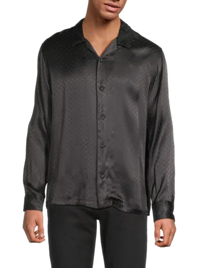 Rag & Bone Men's Avery Viscose Jacquard Long-sleeve Shirt In Gray