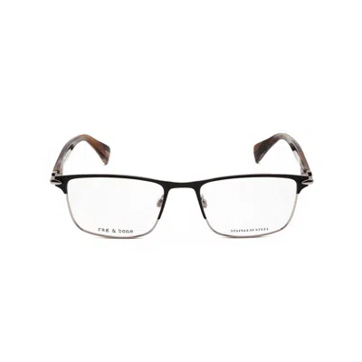 Rag & Bone Rag And Bone Men's Black Rectangular Eyeglass Frames Rnb7046-1
