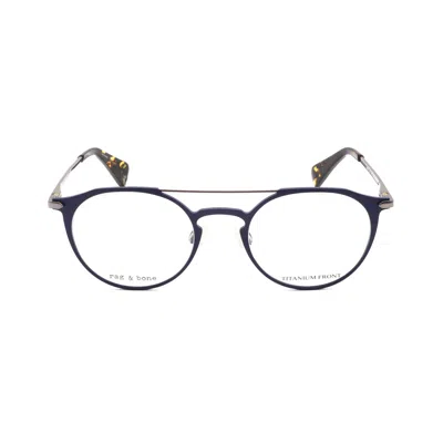 Rag & Bone Rag And Bone Men's Blue Round Eyeglass Frames Rnb7013