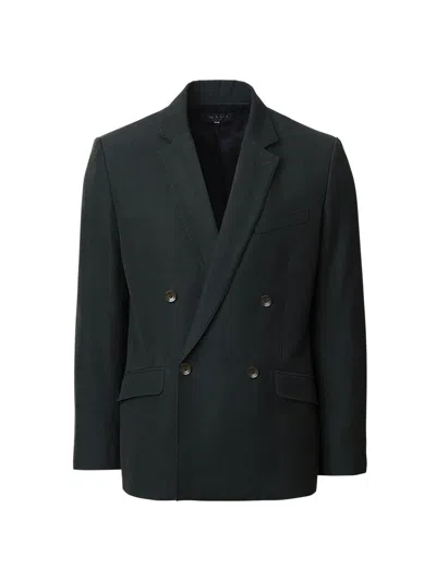 Rag & Bone Butler Double Breasted Wool Blend Blazer In Green