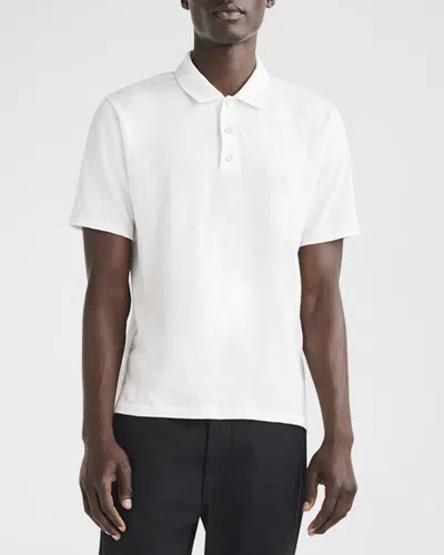 Rag & Bone Men's Classic Flame Polo Shirt In White