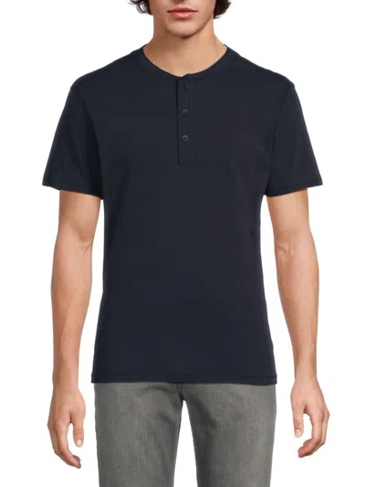 Rag & Bone Men's Classic Slub Cotton Henley T-shirt In Blue