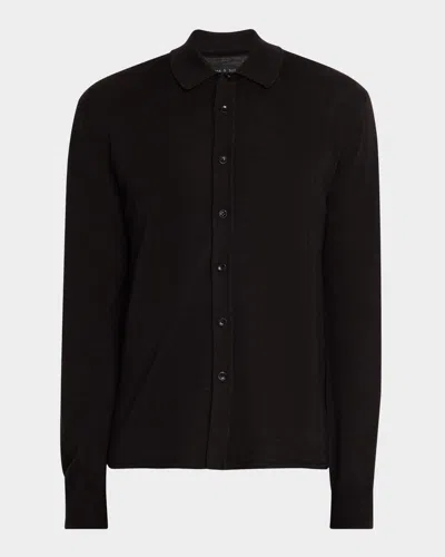 Rag & Bone Men's Crawford Cashmere-blend Button-down Shirt In Black