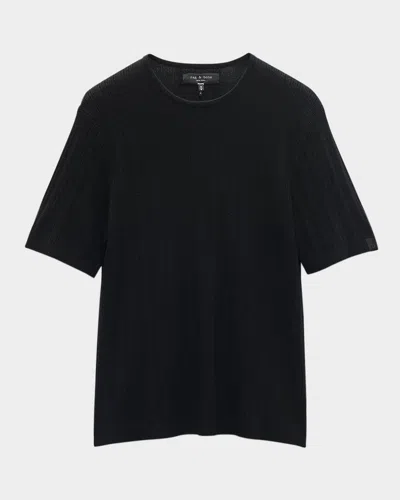 Rag & Bone Men's Crawford Wool-cashmere Sweater T-shirt In Black