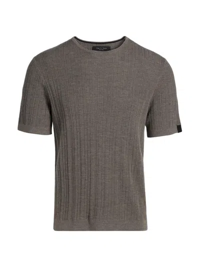 Rag & Bone Men's Crawford Wool-cashmere Knit T-shirt In Brown