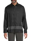 Rag & Bone Men's Dalton Contrast Stripe Shirt In Black