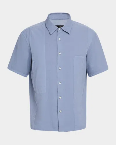 Rag & Bone Men's Dalton Patchwork Sport Shirt In Blue