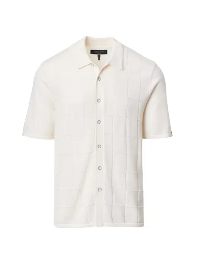 Rag & Bone Men's Dalton Window Pane Short-sleeve Knit Shirt In White