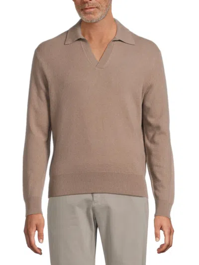 Rag & Bone Men's Downing Cashmere Johnny Collar Sweater In Brown