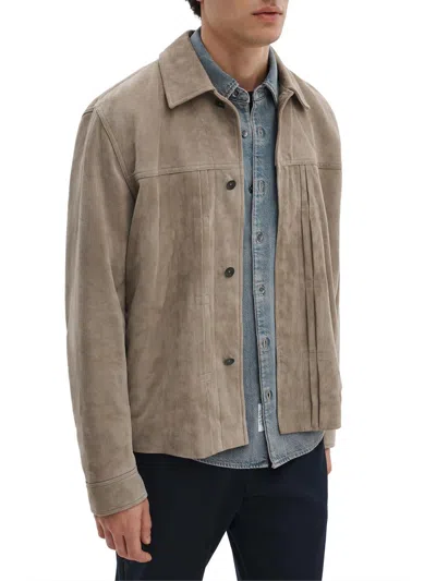 Rag & Bone Dwight Goatskin Suede Jacket In Brown