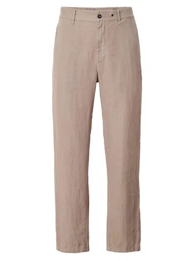 Rag & Bone Men's Evan Linen Straight-leg Trousers In Brown
