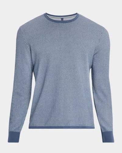 Rag & Bone Men's Gregory Slim-fit Waffle Knit Crewneck Sweater In Blue