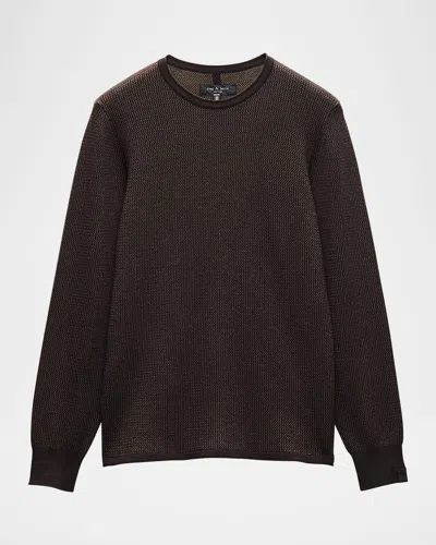 Rag & Bone Men's Gregory Slim-fit Waffle Knit Crewneck Sweater In Brown