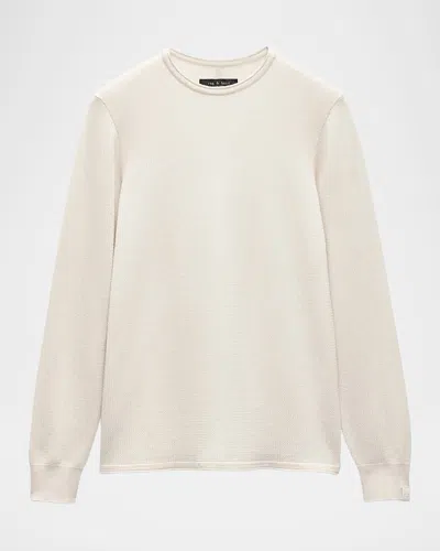 Rag & Bone Men's Gregory Slim-fit Waffle Knit Crewneck Sweater In White
