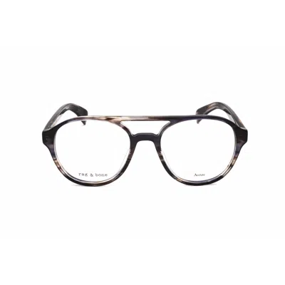 Rag & Bone Rag And Bone Men's Grey Round Eyeglass Frames Rnb7049/g-1 In Black
