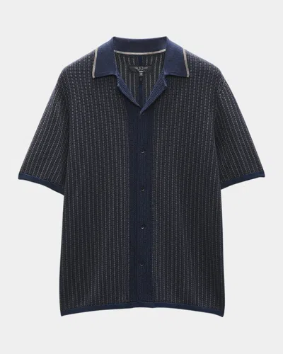 Rag & Bone Men's Harris Camp Shirt In Black