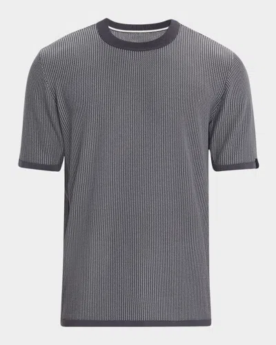 Rag & Bone Men's Harvey Micro-texture Crewneck T-shirt In Gray