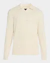Rag & Bone Men's Harvey Plaid Johnny Collar Polo Sweater In Neutral