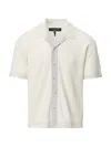 Rag & Bone Men's Harvey Rib-knit Cotton-blend Polo Shirt In Steel
