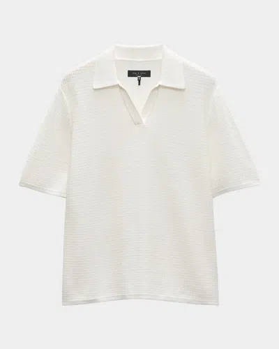 Rag & Bone Men's Hayes Short-sleeve Polo In White