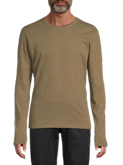 Rag & Bone Men's Heathered Long-sleeve Cotton T-shirt In Green
