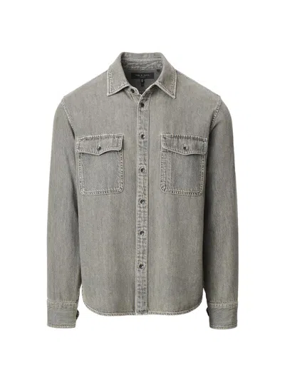 Rag & Bone Men's Jack Infuse Denim Shirt In Gray