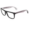 Rag & Bone Men's 55mm Black Sk Ruthenium Dark Lite Grey Opticals