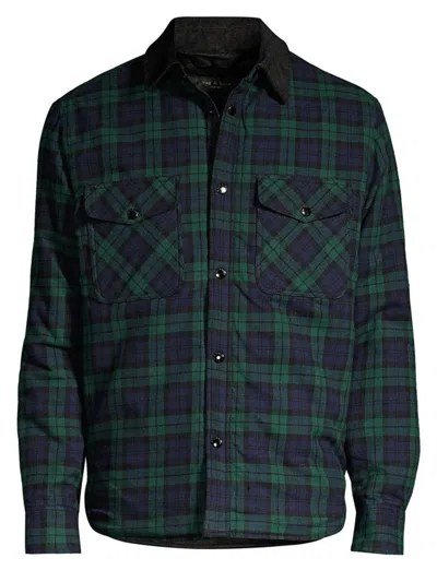Rag & Bone Men's Plaid Cotton-blend Slim-fit Shirt In Blue