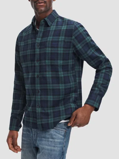 Rag & Bone Cotton Point Collar Flannel Shirt In Multi