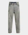 Rag & Bone Splatter Baggy Straight Leg Jeans In Blue