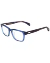 Rag & Bone Men's Rnb7045 54mm Optical Frames In Blue