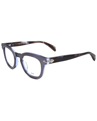 Rag & Bone Men's Rnb7065 48mm Optical Frames In Blue