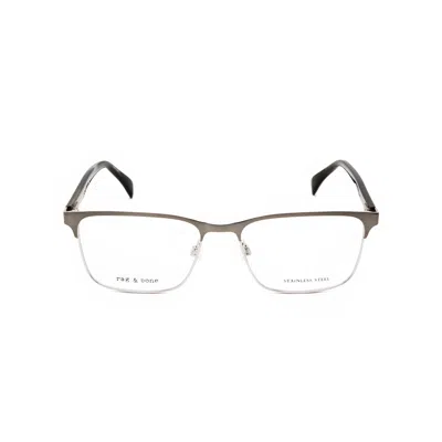 Rag & Bone Rag And Bone Men's Silver Tone Rectangular Eyeglass Frames Rnb7051/g