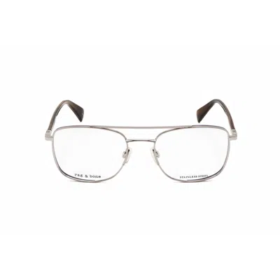Rag & Bone Rag And Bone Men's Silver Tone Rectangular Eyeglass Frames Rnb7058/g