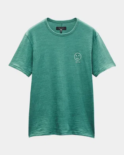 Rag & Bone Embroidered Sour Face T-shirt In Green