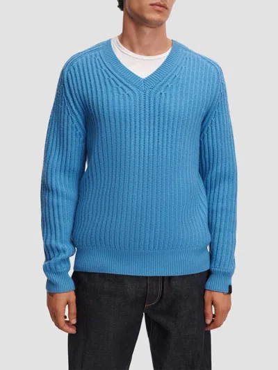 Rag & Bone Theo Wool & Cashmere Knit Stripe Sweater In Blue