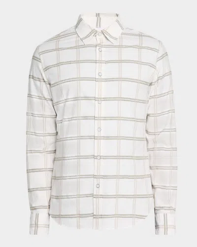 Rag & Bone Men's Tomlin Brushed Oxford Check Button-down Shirt In White