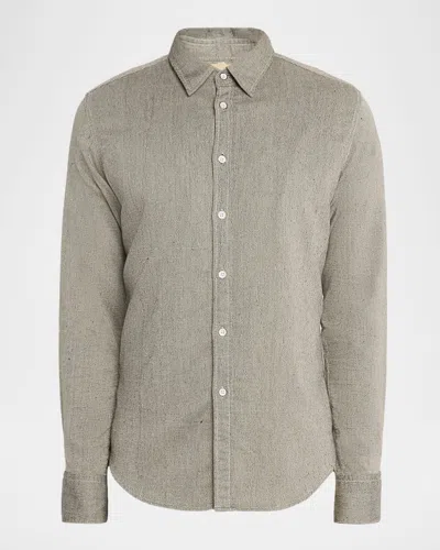 Rag & Bone Men's Tomlin Stretch-cotton Dobby Button-down Shirt In Gray