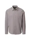 Rag & Bone Tomlin Stretch Dobby Button Front Shirt In Brown