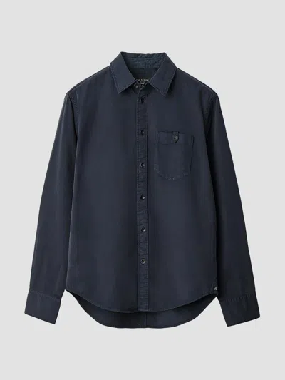 Rag & Bone Men's Tomlin Stretch-cotton Long-sleeve Shirt In Slate Navy