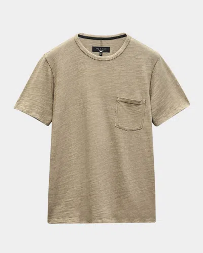Rag & Bone Classic Flame Washed Slub Cotton T-shirt In Green
