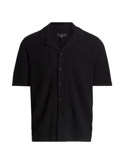 Rag & Bone Men's Zuma Ottoman Cotton-blend Camp Shirt In Black