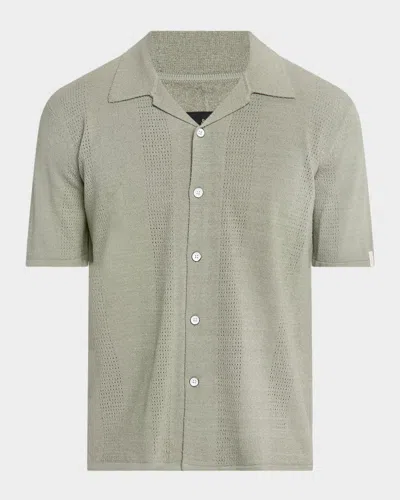 Rag & Bone Men's Zuma Pointelle Short-sleeve Shirt In Gray